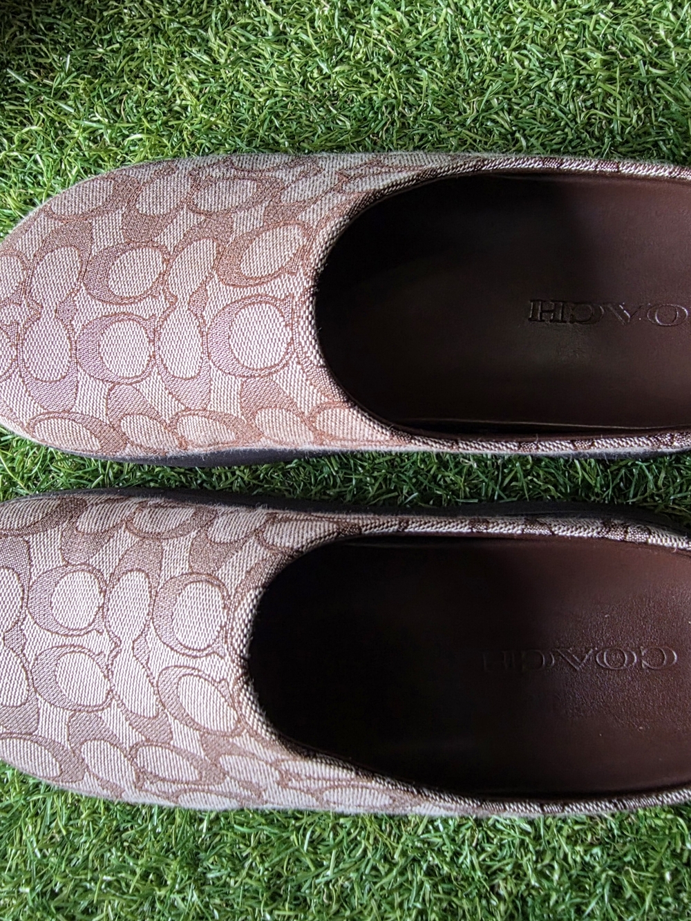 COACH Signature Monogram Slip-On Clogs in Brown - Picture 2 of 5